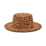 Animal Print Wool Boater Hat