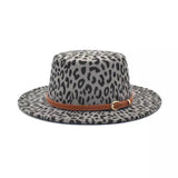 Animal Print Wool Boater Hat