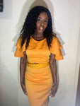 “The Classic” Triple Cape Dress in Mustard